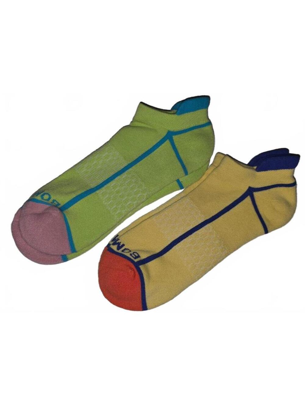 Bombas Midweight Ankle Socks 2-pair UNISEX L Multi Cotton NEW